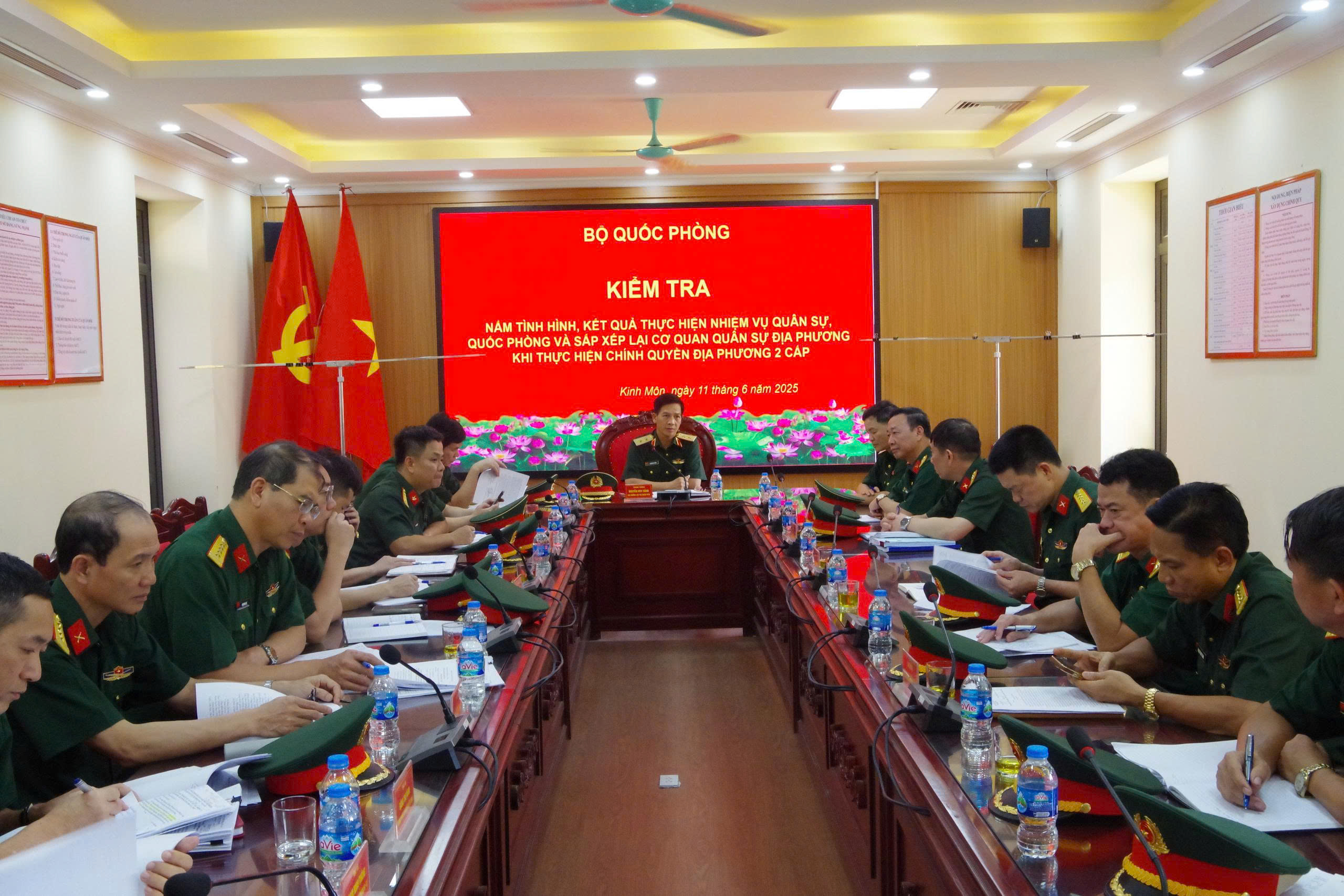 Bộ Quốc phòng kiểm tra, nắm tình hình thực hiện nhiệm vụ Quân sự, Quốc phòng và sắp xếp cơ quan quân sự địa phương khi thực hiện chính quyền địa phương 2 cấp ở Hải Dương