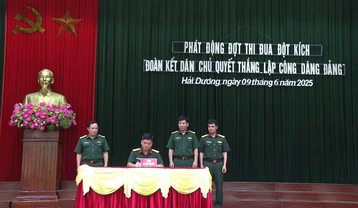 Bộ CHQS tỉnh Hải Dương phát động thi đua đột kích chào mừng Đại hội đại biểu Đảng bộ Quân khu lần thứ X, nhiệm kỳ 2025-2030