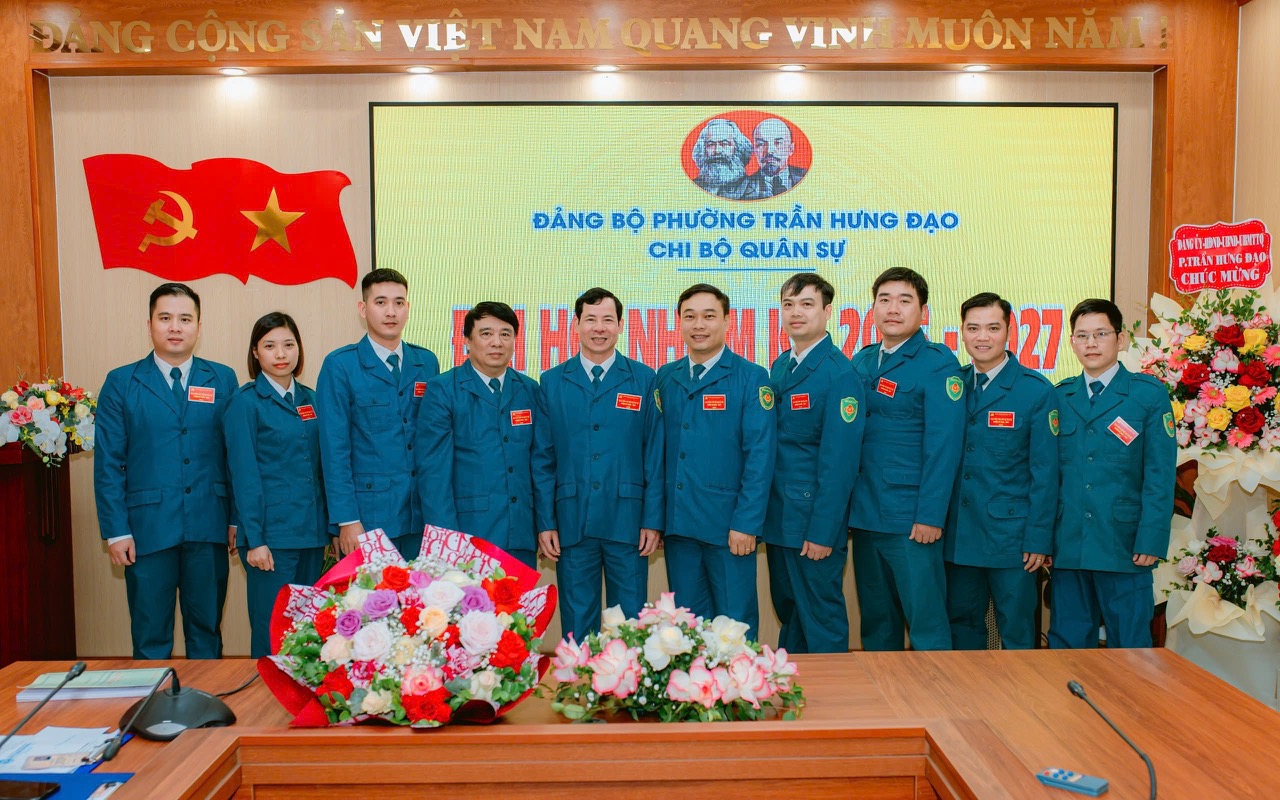 Chi bộ quân sự phường Trần Hưng Đạo, thành phố Hải Dương tổ chức đại hội nhiệm kỳ 2025 - 2027 