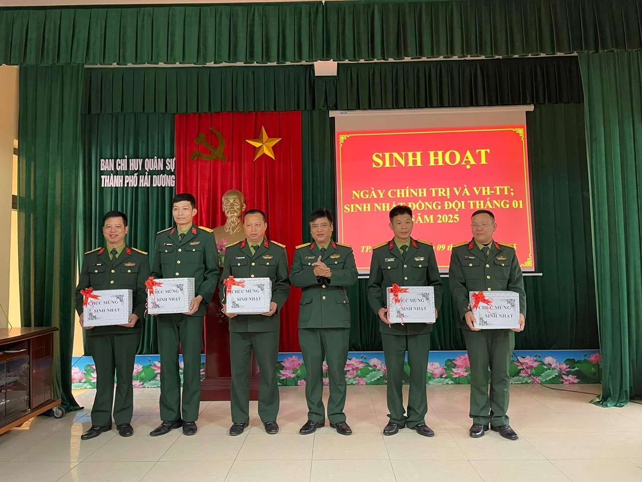 Ban Chỉ huy quân sự thành phố Hải Dương tổ chức sinh hoạt ngày chính trị văn hóa tinh thần và sinh nhật đồng đội tháng 01/2025